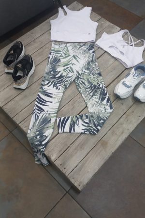 PL323F GYM LEGGINGS LEAF PRINT