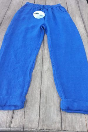 IT3571-PANTS BLUE STRETCH WAIST PANTS