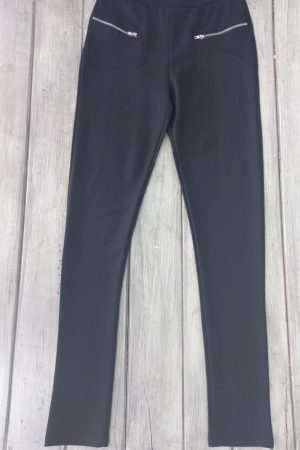 P502485-PANTS BLACK ZIP DETAIL