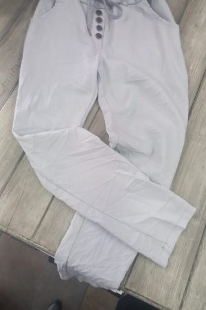 IT3633-DANIELA GREY COTTON PANTS