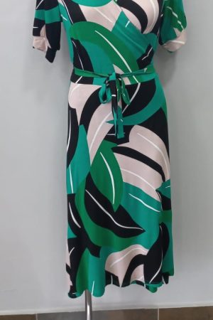 DWL-DRESS GREEN LEAF PRINT