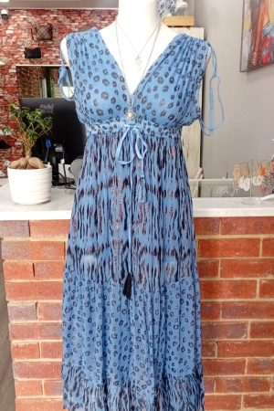 D175848 BLUE LEOPARD DRESS
